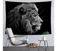 Zweig Tenture Murale Le Lion Noir Tapisserie,Tenture Murale Pour Salon Chambre,Décoration Murale Pour Chambre Salon Dortoir Fête,Tapestry 150X200Cm
