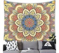 Zweig Tenture Murale Mandala Bleu Jaune Tapisserie De Literie, Murale Tenture,Chambre Décor Tapisseries Salon Tapisseries Murales,Décoration Murale 150X130Cm