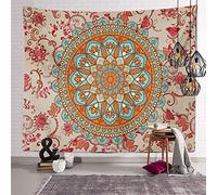 Zweig Tenture Murale Mandala Orange Tapisserie,Impression De Motifs, Tapisserie Décoration Pour Chambre,Pour La Décoration Des Chambres, Art Mural - Décor 180X230Cm