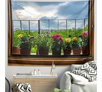 Zweig Tenture Murale Style De Fausse Fenêtre Tapisserie,Impression De Motifs, Tapisserie Décoration Pour Chambre,Pour La Décoration Des Chambres, Art Mural - Décor 180X230Cm