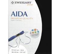 Zweigart Aida 14 Fils/cm ² Noir 50 x 55 cm (19,5 x 21,5 ")-Fat/4