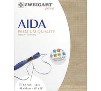 Zweigart AIDA Precut 16 ct. 3251 Tissu pour point de croix Couleur 3009 vintage 48 x 53 cm