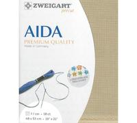 Zweigart AIDA precut 3793 Toile Aïda fine 18 carats Couleur 309 Beige 48 x 53 cm