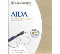 Zweigart AIDA precut Toile Aida 3706 14 carats Motif étoile 309 Beige 48 x 53 cm