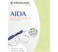 Zweigart AIDA Precut Toile Aïda 3706 14 carats Motif étoile Couleur 6122 citron vert 48 x 53 cm
