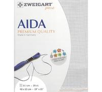 Zweigart AIDA Precute Toile Aida extra fine 20 ct 3326 Couleur 786 Gris cendré 48 x 53 cm