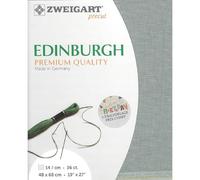 Zweigart EDINBURGH Tissu de comptage prédécoupé 35 carats 3217 Couleur 7094 Gris vert 100% lin Pour broderie 48 x 68 cm