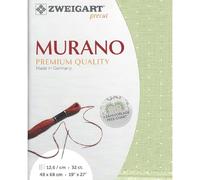Zweigart Murano Tissu de comptage prédécoupé 32 carats 3984 Couleur 6349 Mini points Vert Blanc Tissu pour travaux manuels pour broderie 48 x 68 cm