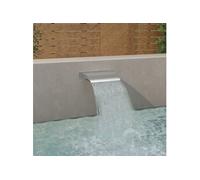 Fontaine de Piscine Lame Cascade Étang Argenté Jardin Acier Inoxydable vidaXL
