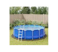 vidaXL Bâche de piscine gris clair Ø458 cm géotextile polyester