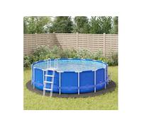 vidaXL Bâche de piscine gris clair Ø500 cm géotextile polyester