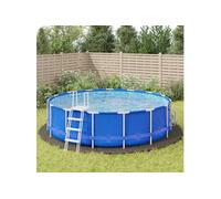 vidaXL Bâche de piscine gris clair Ø550 cm géotextile polyester