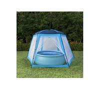 Zwembadtent 500x433x250 cm stof blauw91574