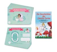 ZWEN Lot de 20 certificats de fée des dents - Cadeau pour filles et garçons + e-book gratuit avec 20 histoires de fée des dents pour les 20 dents de lait - Cadeaux mignons comme cadeaux de fée des