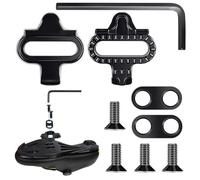 Zwenjuan Crampons de Vélo,2 PCS Noir Cale de Pédale de Vélo,Pédales de Chaussures de Vélo,Pédales de Chaussures Réglables,pour Vélo D’intérieur VTT Crampons Pédales SPD