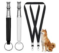 Zwenjuan De Sifflet Chien,2 Pcs avec Cordon Sifflet de Dressage,Sifflets pour Chien à Haute Fréquence Silencieux à Ultrasons,Sifflet Ultrason Chien Anti-Aboiement,Aides à L'éducation