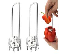 Zwenjuan Dénoyauteur de poivron en Acier Inoxydable,2 Pièces Vide-Graines de Poivre Enleve Trognon Pomme Corers pour Fruits et légumes,Évideur de Poivre,Poivrons vides,pour la Maison et Cuisine