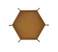 Zwenjuan Plateau à Dés Hexagone en Cuir PU Marron pour Donjons et Dragons Dgd Dice et Autres Jeux de Table