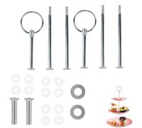 Zwenjuan Stand de Gâteaux,2 pièces Barre Métallique à Gâteaux de Mariage 3 Etages Ovale Dorée,Support pour Cupcakes et Anniversaire