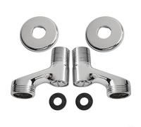 ZWEquipint 1 paire d'adaptateurs de douche de rechange pour robinets muraux, en acier inoxydable 304, pour filetage G1/2, argenté