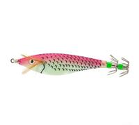 ZWEquipint Appât de pieuvre artificiel lumineux de 8 cm avec double crochet de parapluie et yeux 3D pour la pêche en eau salée (A)