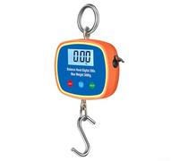 ZWEquipint Balance à suspendre double face LCD 300 kg, balance industrielle rechargeable avec crochet en acier, poids mètre portable pour entrepôt, résolution de 0,1 kg, orange