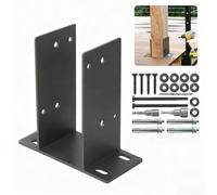 ZWEquipint Base de poteau en acier, support d'ancrage en béton de 10,2 x 10,2 cm pour support de terrasse, poteaux de clôture et structures de jardin d'extérieur (1 pièce)