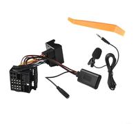ZWEquipint Câble adaptateur entrée AUX 12 broches avec microphone pour Ford 5000CD 6000CD pour radio Sony, Fiesta Focus, Mondeo, Kuga, Galaxy S-Max Transit Connect, 150 cm noir harnais pour autoradio