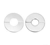 ZWEquipint Cache-tuyau décoratif en acier inoxydable pour douche, tuyaux d'eau, robinets et radiateur, garniture murale argentée pour la maison et le jardin (140 x 61 mm)