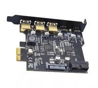 ZWEquipint Carte d'extension PCI-E USB 3.2 Gen1, avec 5 ports, 2 pour Type-C et 3 USB-A, transfert de données 5 Gbit/s, connecteur 19 broches pour mise à niveau du PC de bureau