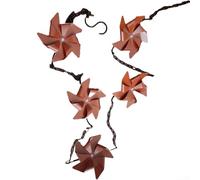 ZWEquipint Chaîne de pluie en métal pour moulin à vent de 2,5 m, tuyau de descente de jardin, inverseur d'eau extérieur, pour maison, avant-toit, terrasse, décoration de gouttière, rouge