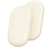 ZWEquipint Chauffe-mains magnétique 2 en 1 avec batterie externe rechargeable USB-C 4000 mAh, pour chauffage instantané à 3 niveaux pour le camping, la randonnée en plein air (Blanc Mètre)