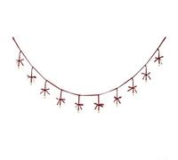 ZWEquipint Décorations de Noël en velours faites à la main pour arbre, maison et centre commercial, décoration de vacances, 180 cm avec cloches en fer (bordeaux)