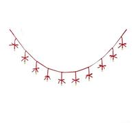 ZWEquipint Décorations de Noël en velours faites à la main pour arbre, maison et centre commercial, décoration de vacances, 180 cm avec cloches en fer (rouge)