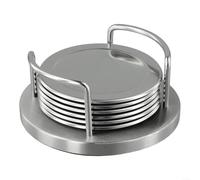 ZWEquipint Dessous de verre en acier inoxydable - Tapis d'isolation résistant à la chaleur pour cuisine, dessous de plat antidérapant pour casseroles et poêles chaudes, base de 13 cm avec joint de 10