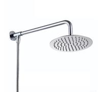 ZWEquipint Grand pommeau de douche rond 150 mm chromé avec tuyau flexible et barre de douche de 400 mm pour les installations de salle de bain modernes