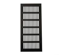 ZWEquipint Grille d'aération rectangulaire en aluminium, panneau de couverture moderne, pour armoire, porte de salle de bain, finition noire (100 x 250 mm)