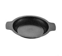 ZWEquipint Grille sèche à base d'alcool, poêle à fond plat en fonte pour casseroles chaudes et poissons, facile à nettoyer, visage antiadhésif, 25 x 25 x 3 cm, noir (25 cm)