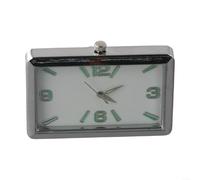 ZWEquipint Horloge carrée à quartz pour tableau de bord de voiture avec cadran en verre, électronique pour décoration intérieure de voiture, montage avec autocollant et pince pour grille d'aération