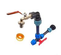 ZWEquipint IBC Robinet en laiton col de cygne avec double sortie pour réservoir d'eau de pluie de 1000 L, ensemble de robinets de jardin en alliage de zinc pour un arrosage facile pour accès, finition