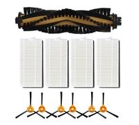 ZWEquipint Kit de filtre brosse principale de rechange pour aspirateur robot X-Treme, Cecotec Conga, M50, M50, X-Treme, comprend 1 brosse principale, 6 brosses latérales, 4 filtres