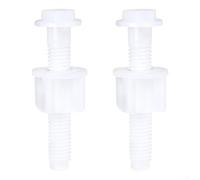 ZWEquipint Kit de fixation à vis pour charnière de toilettes, pour réparation de salle de bain, lot de 2 pièces, plastique blanc, charnière de toilette compatible