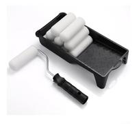 ZWEquipint Kit de rouleau de peinture de 10,2 cm avec plateau, lot de 12 pièces avec poignée et 10 recharges d'éponge, poêle en acier galvanisé pour peinture murale