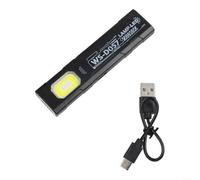 ZWEquipint Lampe torche LED 550 lumens USB-C rechargeable avec 5 modes, base magnétique et clip de capuchon, projecteur EDC portable pour camping, réparation, noir