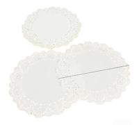 ZWEquipint Lot de 100 napperons ronds en papier blanc en dentelle pour pâtisserie, décoration de table de fête de mariage, design creux absorbant l'huile, 8,6 à 26,6 cm (21,6 cm)