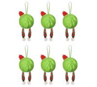 ZWEquipint Lot de 12 boules de Noël vertes en peluche, 6 cm, décorations festives à suspendre pour maison, hôtel, restaurant (B)