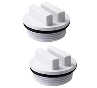 ZWEquipint Lot de 2 bondes filetées de piscine de 3,8 cm avec joint torique, bouchon d'hivernage pour Hayward SP1022C, pour PENTAIR, pour JANDY, piscines enterrées et hors sol, noir (blanc)