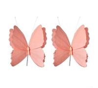 ZWEquipint Lot de 2 décorations de jardin en papier 3D en forme de papillon à suspendre pour fêtes, festivals, rassemblements, rose poudré, jaune, violet, vert clair, 32 x 30 cm (rose chou-fleur)