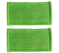 ZWEquipint Lot de 2 serpillères réutilisables en microfibre, pour modèles Swiffer Wet and Dry, chiffons de nettoyage lavables avec boutons-pression, pour planchers en bois dur, vert, 30 x 14,5 cm (2