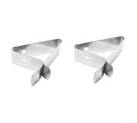 ZWEquipint Lot de 2 supports de thermomètre en acier inoxydable pour café, barbecue, cuisine, sonde stable avec pince, accessoires argentés antirouille pour éviter les brûlures et les accidents (B)